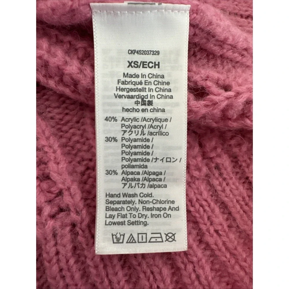 Madewell Women's XS Chunky Crew Alpaca Blend Pullover Sweater Pink EUC - Picture 8 of 12